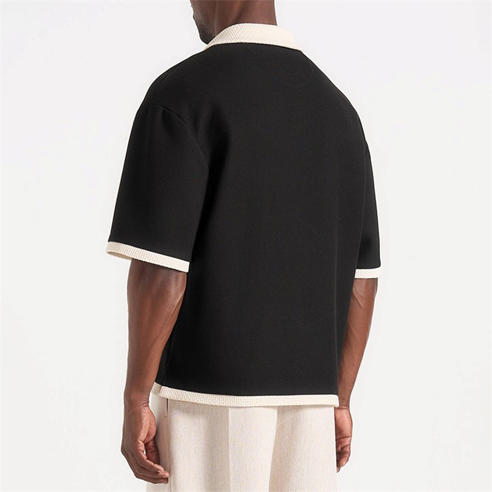 MANIERE DE VOIR - Mens Brice Boxy Crochet Detail Polo Shirt