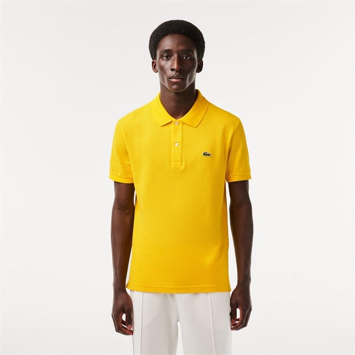Lacoste Men's Yellow Short Sleeve Logo Polo Shirt Extra Small