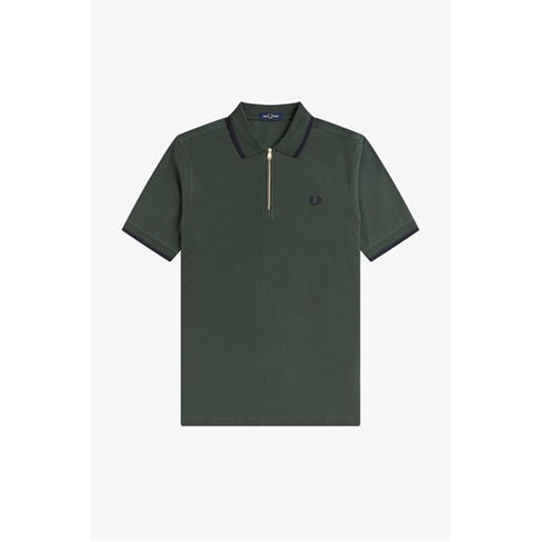Fred Perry - Men's Crepe Zipped Short-Sleeve Polo Shirt