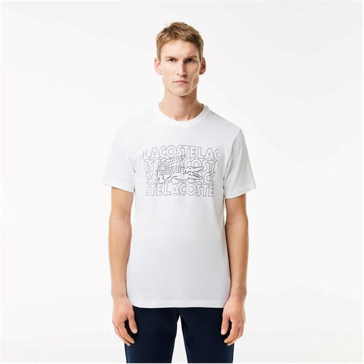 Lacoste Men's White Box T Shirt - M