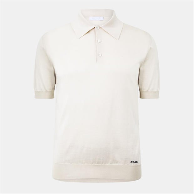 PRADA | Light Knt Polo Shirt | Men | Natural | Flannels Fashion