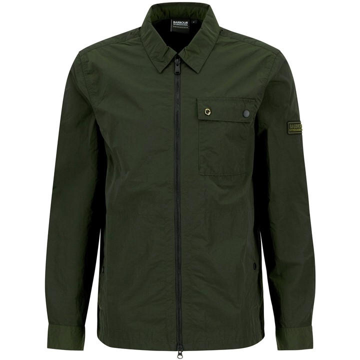Barbour International Men's Green Inline Cotton Long Sleeve Overshirt