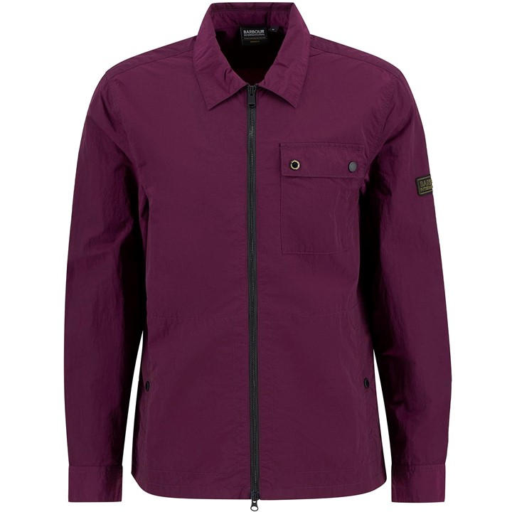 Barbour International Men's Purple Inline Zip-Through Overshirt