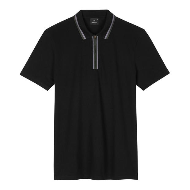 Blue 41C - PS Paul Smith - Men's Quarter Zip Short Sleeve Polo Shirt