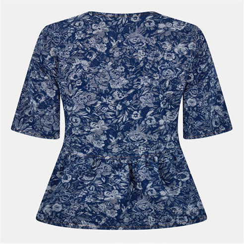 GANNI - Cotton Poplin Peplum Tie Blouse