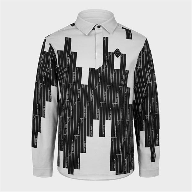 A-COLD-WALL Vector Monogram Long Sleeve Polo Shirt,All Products : American Fashion Style Bags On Sale