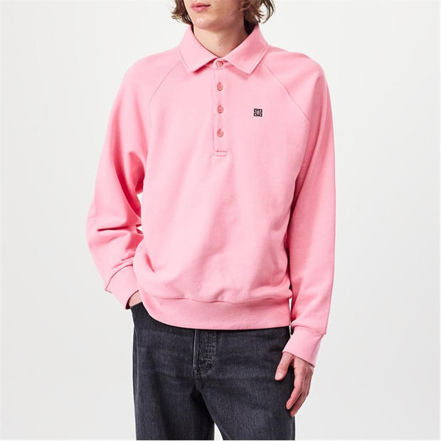 GIVENCHY | Men's Long Sleeve Tailored Fit Polo Shirt | Men | Pink