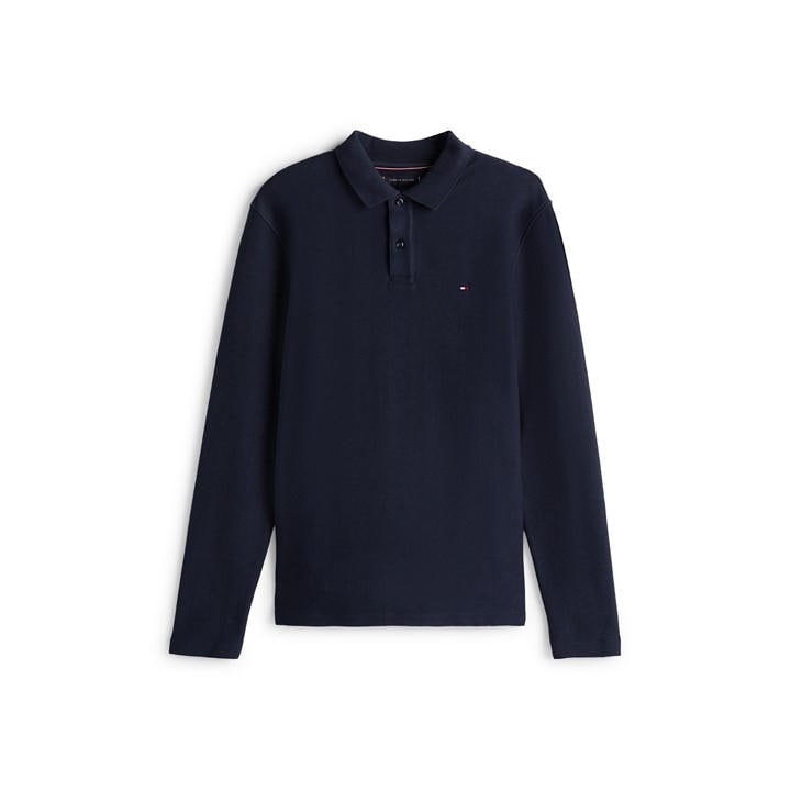 Tommy Hilfiger Men's Blue Herring Long-Sleeve Polo Shirt