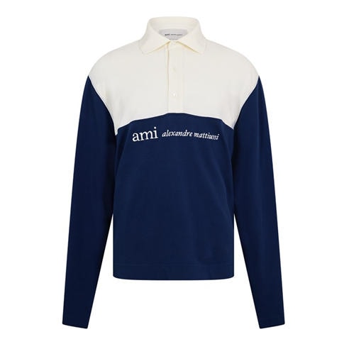 AMI PARIS - Men's Logo Long Sleeve Polo Shirt