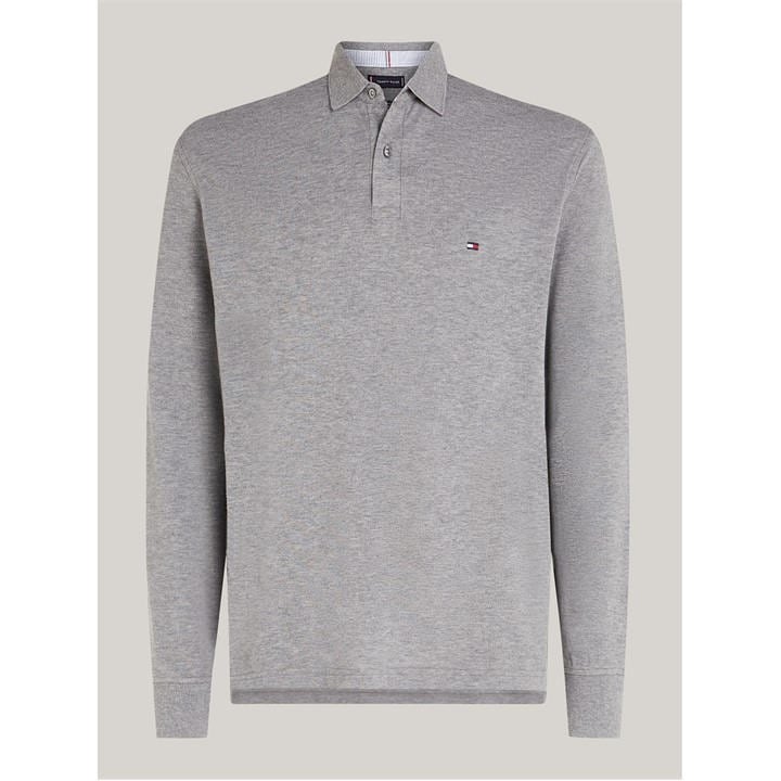Tommy Hilfiger Men's Grey 1985 Long Sleeve Polo Shirt