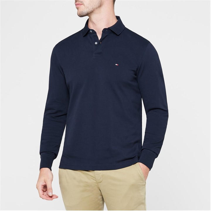 Tommy Hilfiger Men's Blue 1985 Long Sleeve Polo Shirt
