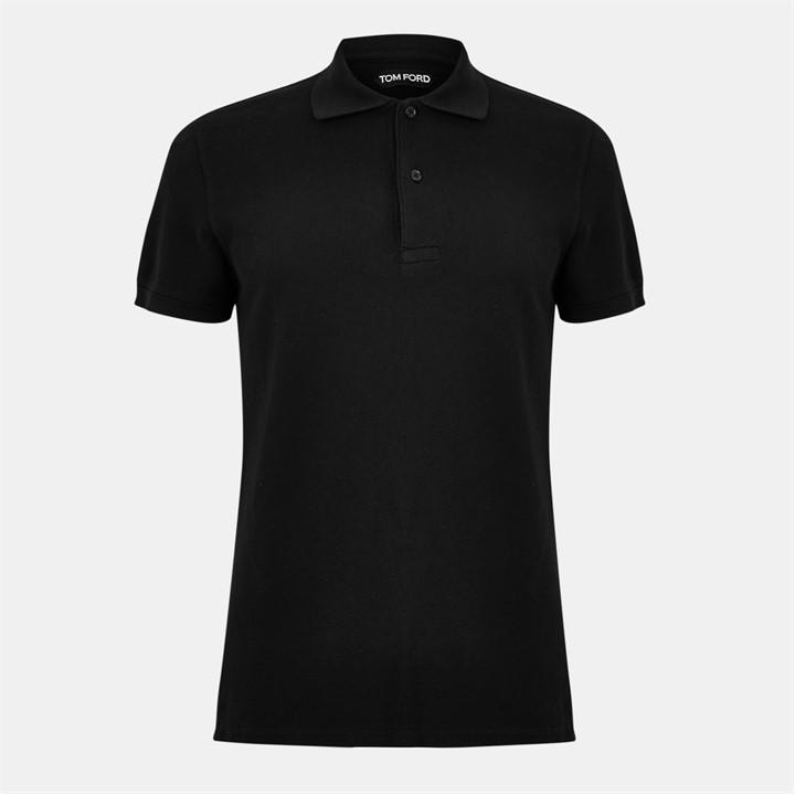 Tom Ford Men's Black Pique Polo Shirt