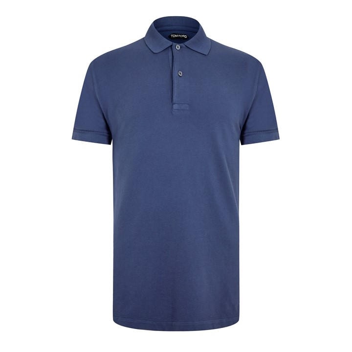 Tom Ford Men's Blue Pique Polo Shirt