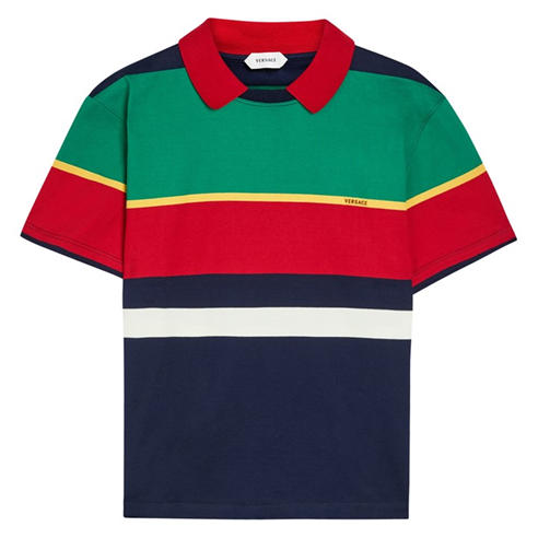 Versace - VER STRIPED EMBROIDERED POLO