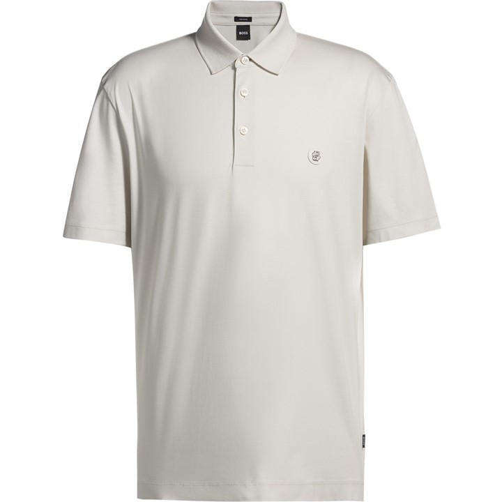 Boss Men's White C Parris Polo Signature Monogram Shirt