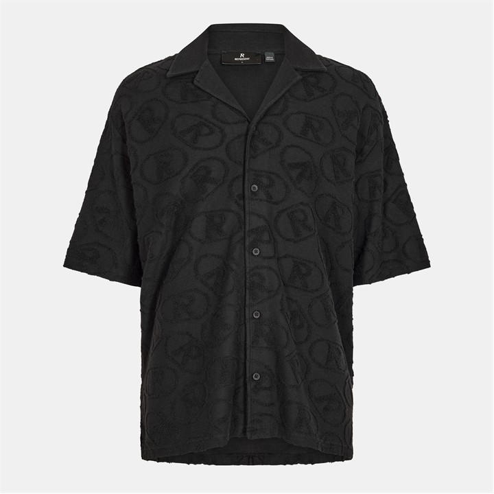 Represent Rep Ao Towel Shirt In Black