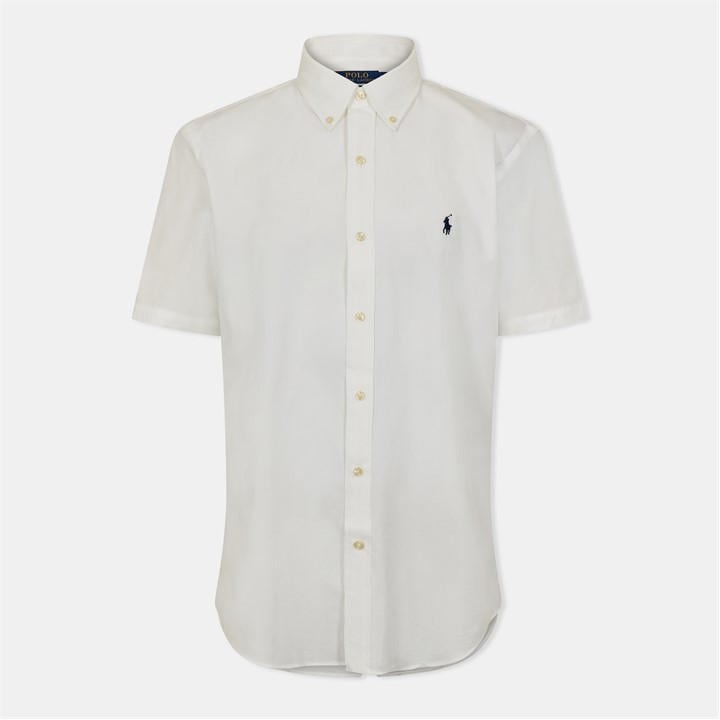 Polo Ralph Lauren Men's White Poplin Short Sleeve Shirt
