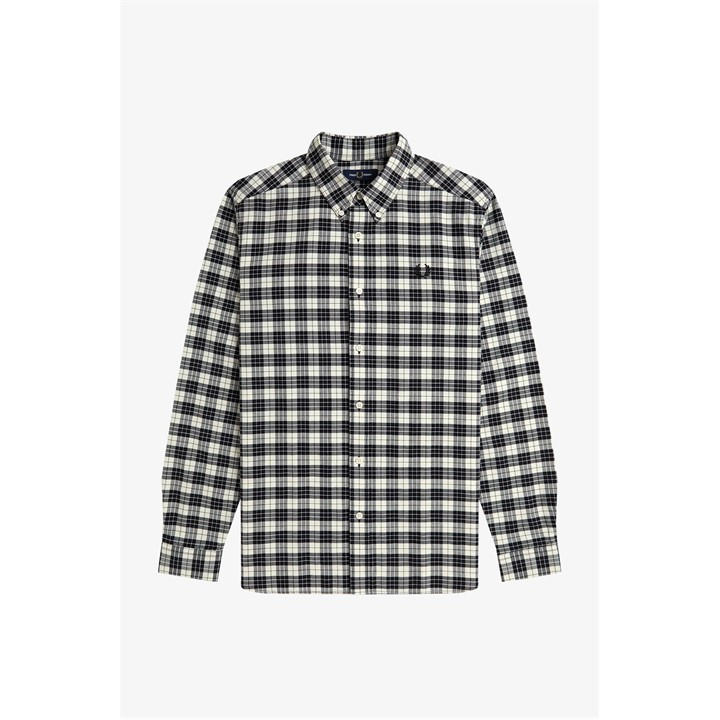 Fred Perry Men's White Fred Tartan Ox Shirt Sn54 2XL