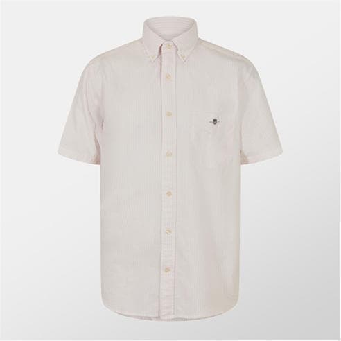 Gant - Regular Fit Striped Classic Oxford Short Sleeve Shirt