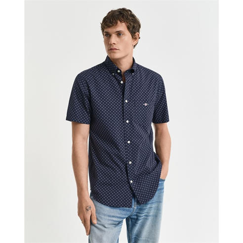 Gant - Men's Micro Print Short Sleeve Shirt