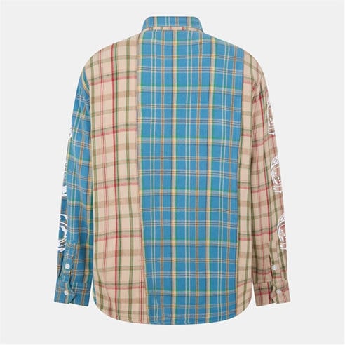 BILLIONAIRE BOYS CLUB - Men's Panelled Long Sleeve Patterned Shirt