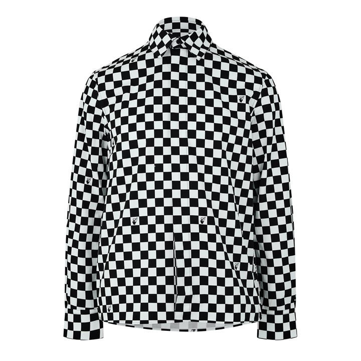 Off White Men's Black Check Skate Shirt 2XL