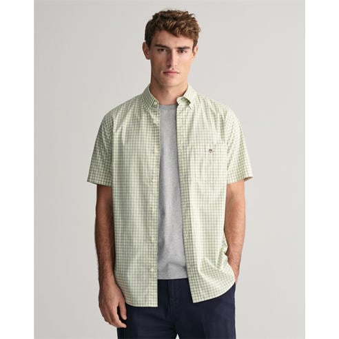 Gant - Regular Fit Classic Gingham Poplin Short Sleeve Shirt