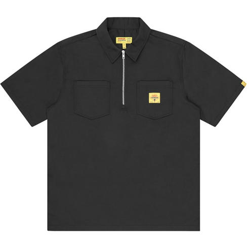 ICECREAM - Men's Quarter Zip Work Patterned Short Sleeve Shirt