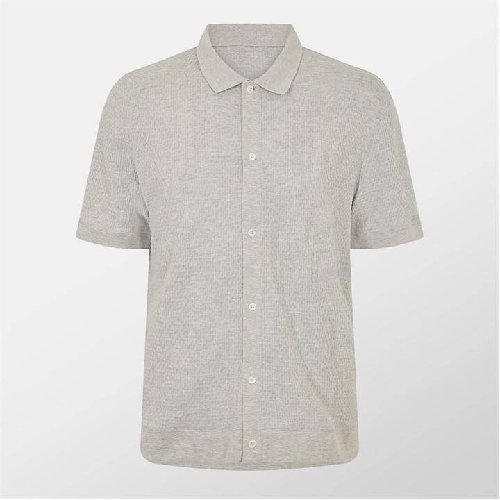 Ted Baker Men’s Short-Sleeve Plain Shirt – Grey