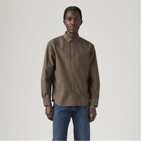 Levis - Men's Plain Long Sleeve Button Down Shirt