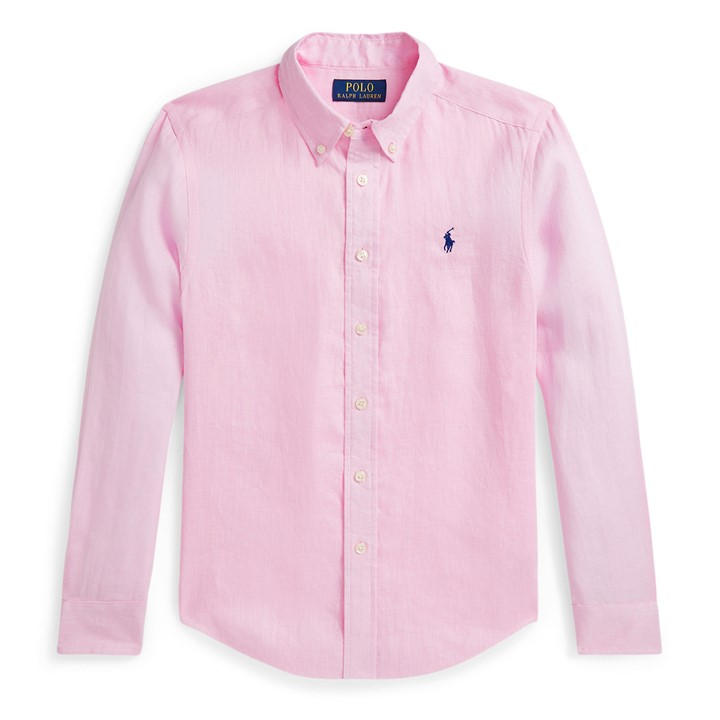 Polo Ralph Lauren Boys Pink Long Sleeve Shirt Juniors