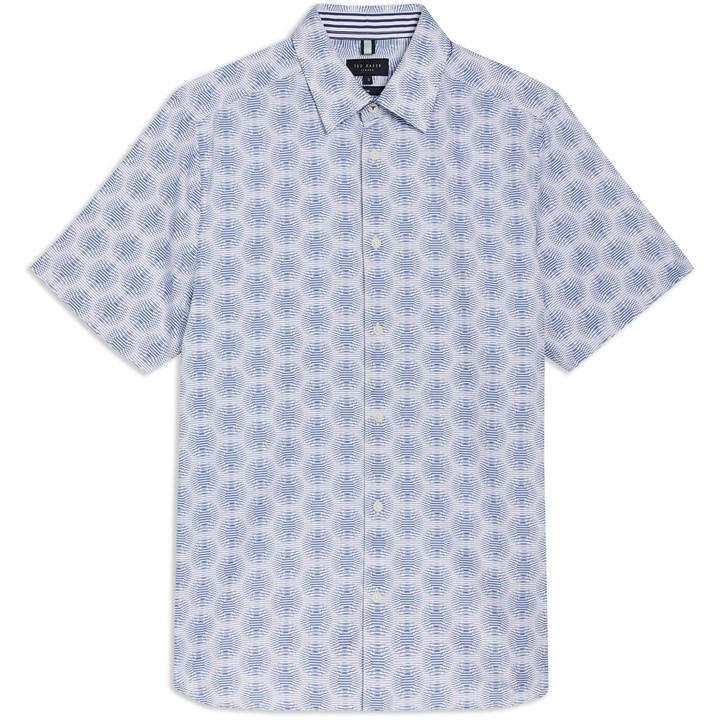Ted Baker Men’s Short-Sleeve Patterned Shirt – White