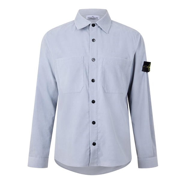 Mil Green V005G - STONE ISLAND - Men's Cotton Long-Sleeve Corduroy Shirt