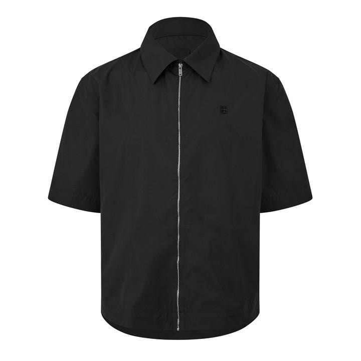 Givenchy Men's Black Short Sleeved Zip Shirt - M