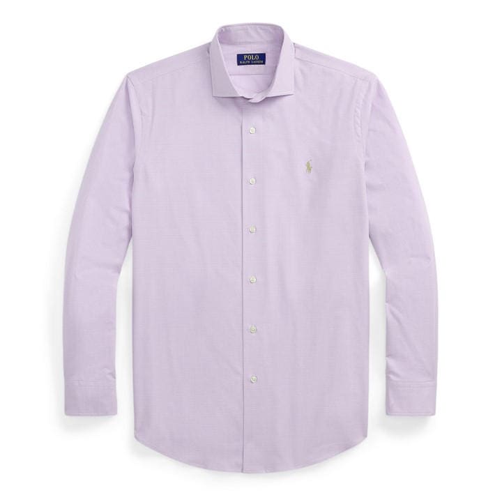 Polo Ralph Lauren Men's Purple Poplin Check Long-Sleeve Patterned Shirt