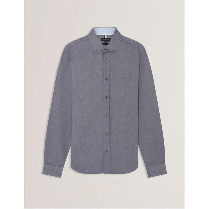 Ted Baker Men’s Long-Sleeve Oxford Plain Shirt – Blue
