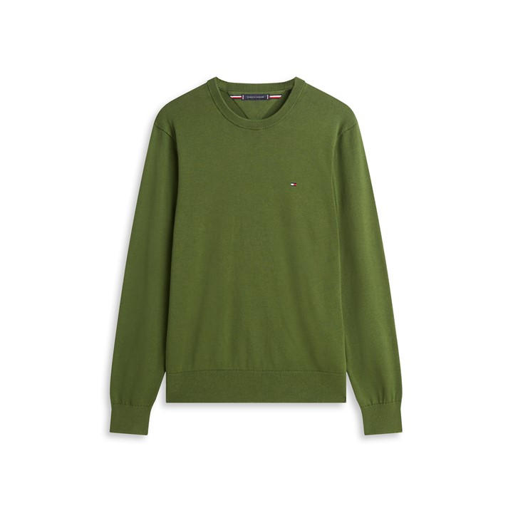 Tommy Hilfiger Men's Green Crew Neck Jumper