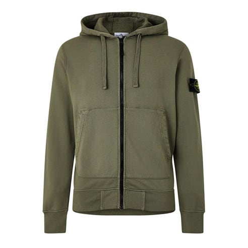 STONE ISLAND - Men's Heavyweight Full-Zip Cotton Fleece Top