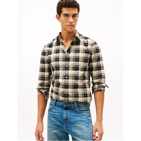 Tommy Hilfiger - Men's Check Oxford Long Sleeve Patterned Shirt