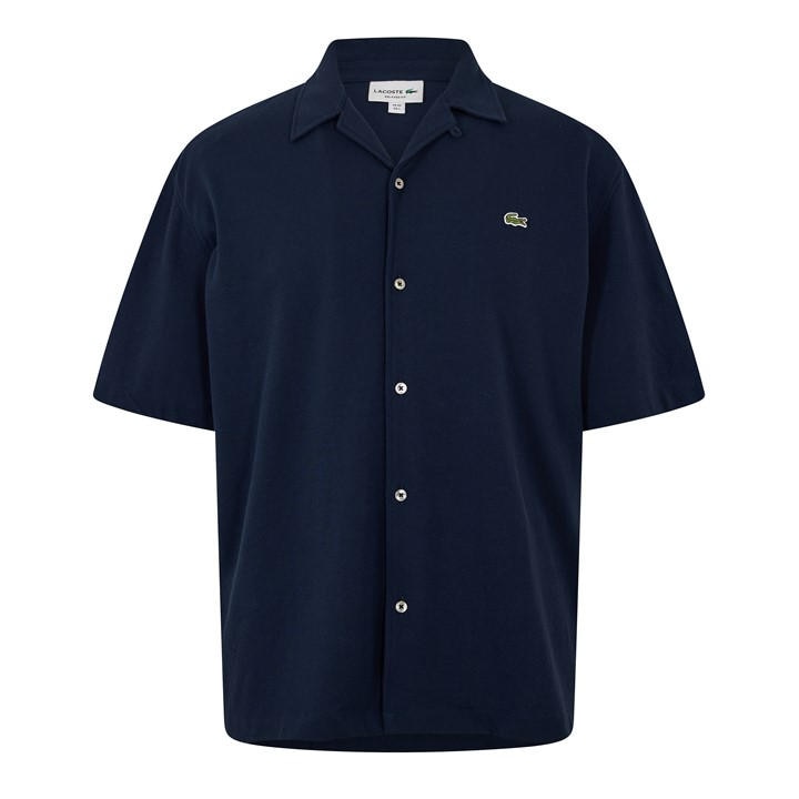 Lacoste Men's Blue Short Sleeve Plain Shirt