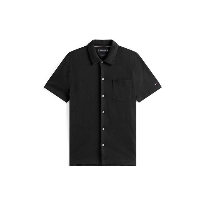 Tommy Hilfiger Men’s Short-Sleeve Plain Shirt – Black