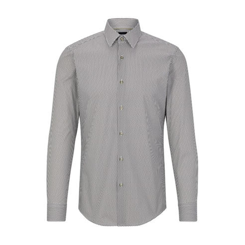 Boss - Men's H-Hank Patterned Short Sleeve Kent Collar Shirt