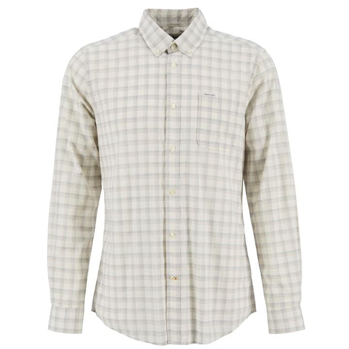 Barbour Men's Beige Patterned Short Sleeve Shirt