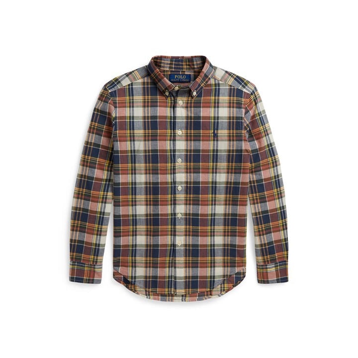 Polo Ralph Lauren Boys Blue Kids' Check Long Sleeve Patterned Shirt - 9 - 10 Years