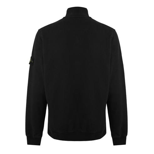STONE ISLAND - Men's Brushed Cotton 1/4 Zip Fleece Top