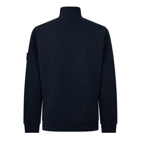 STONE ISLAND - Men's Brushed Cotton 1/4 Zip Fleece Top