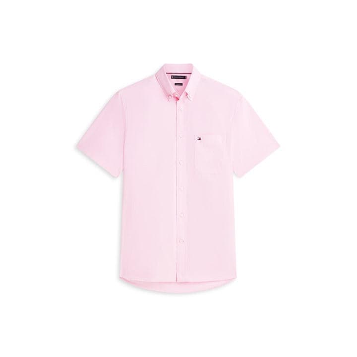Tommy Hilfiger Men's Pink Tommy Ss Oxfrd Shirt Sn62