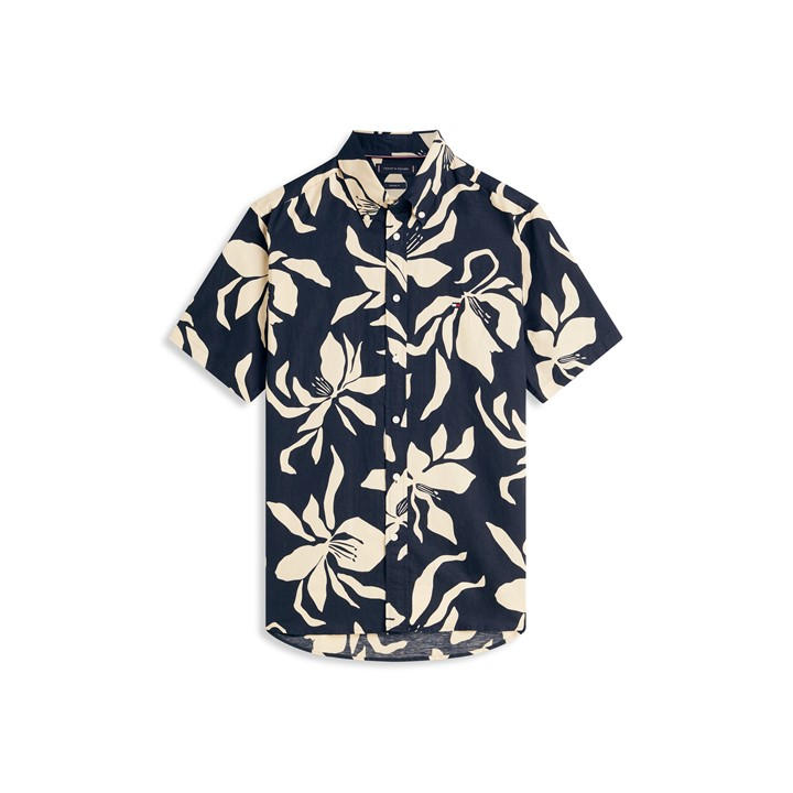 Tommy Hilfiger Men's Blue Tommy Linenflwr Shrt Sn62