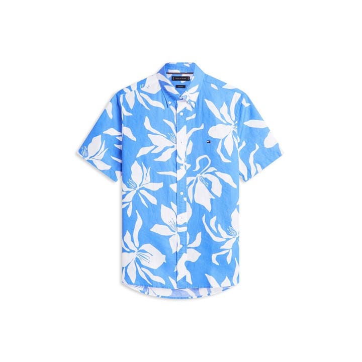 Tommy Hilfiger Men's Blue Tommy Linenflwr Shrt Sn62