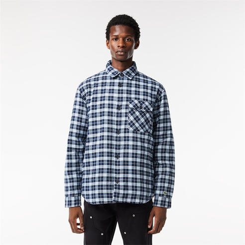 Lacoste - Men's Checked Quilted Long Sleeve Overshirt